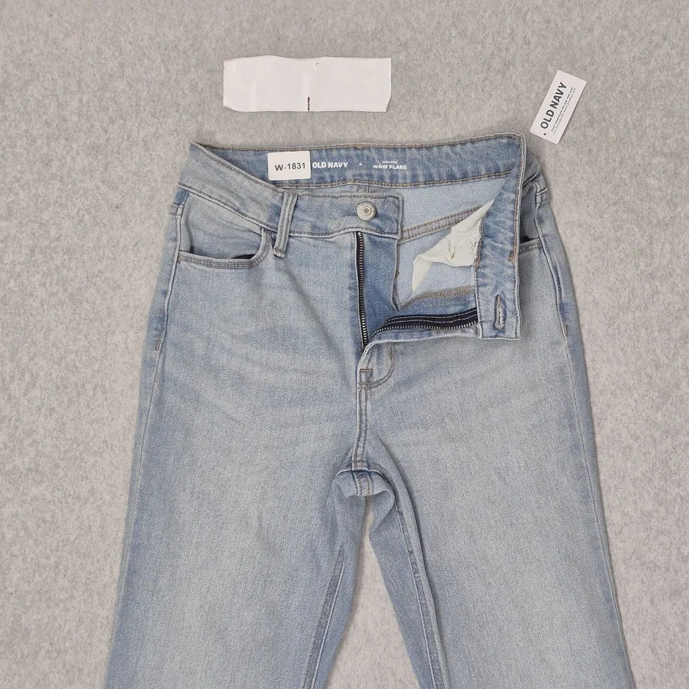 Old Navy Women Jeans 2 Light Blue Denim Flared 487331 High-Rise Wow Flare‎ NWT